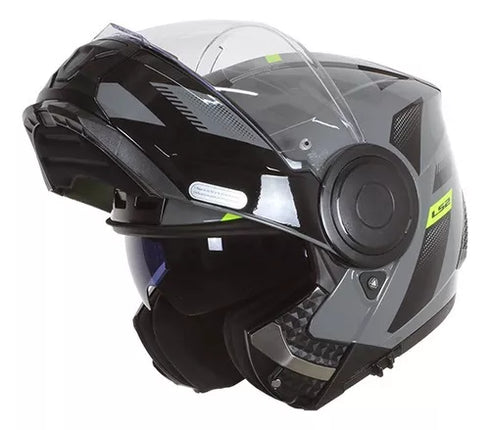 Casco Abatible Ls2 Scope Max Nardo Negro Amarillo